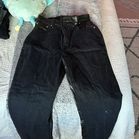 Abercrombie mixed leather and denim pants - Picture 2 of 3